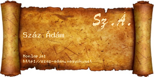 Száz Ádám névjegykártya